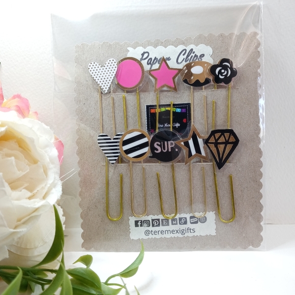 Gold Sticker Paper Clips, Woman Bookmark Paper Clips, Planner Accessory, Station - Picture 3 of 4